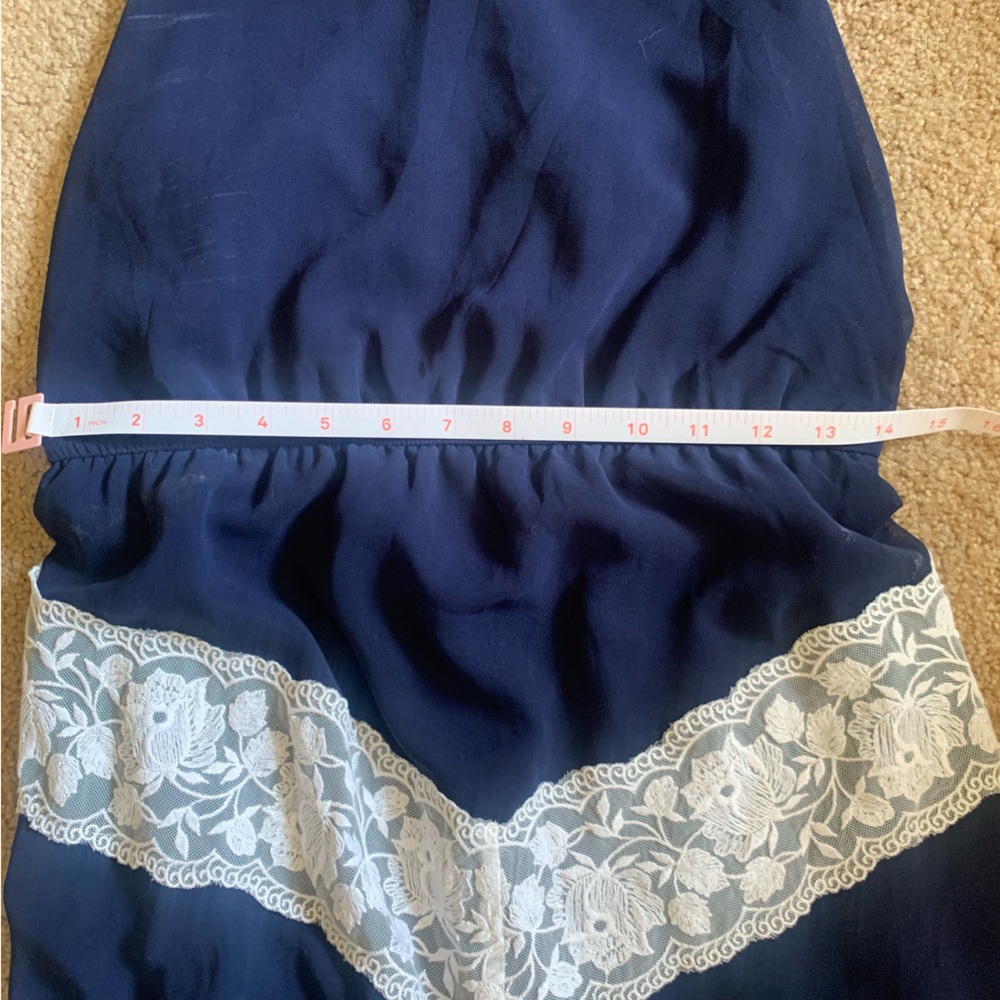Charming Charlie Navy and White Floral Lace Long Maxi Dress - Picture 10 of 14